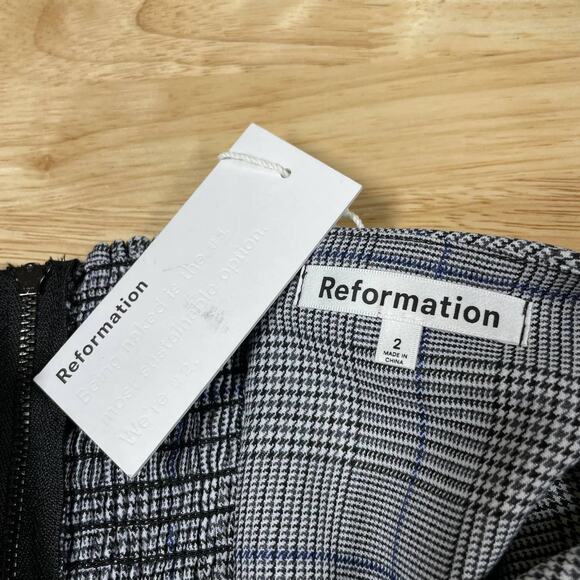 Reformation NWT Cameran Jumpsuit Grey Plaid Size 2 Adjustable Corset Bodice - Picture 6 of 14